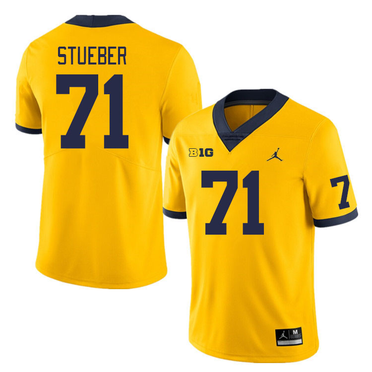 Michigan Wolverines #71 Andrew Stueber College Football Jerseys Stitched Sale-Maize